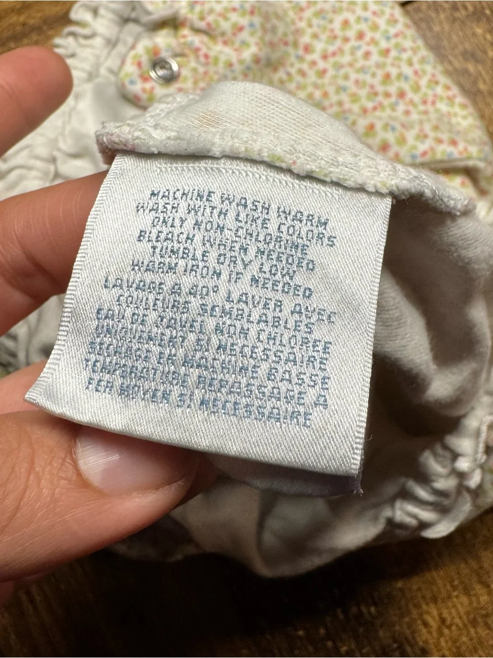 Ralph Lauren White Floral Baby Romper with Pink, Blue & Green Sprigs 9M